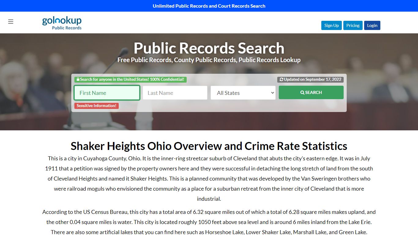 Shaker Heights Public Records, Shaker Heights Court Records